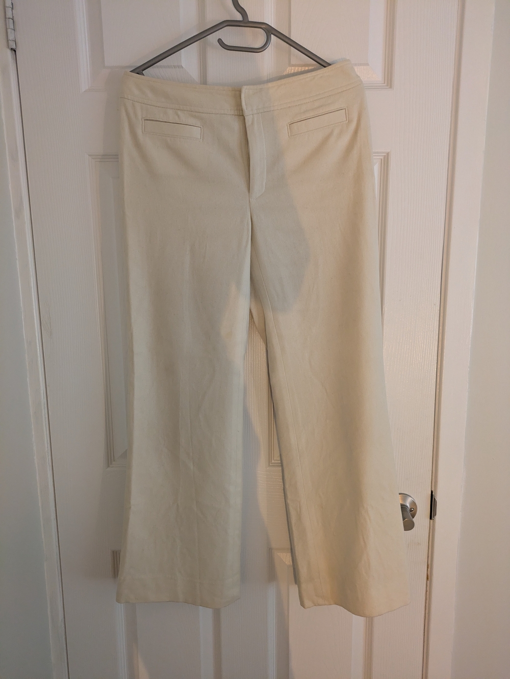 Banana Republic Cream Wide-Leg Dress Pants